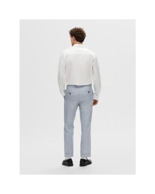 Anton Regular Linen Trousers di SELECTED in Blue da Uomo