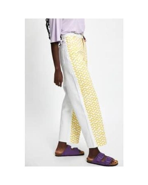 Imprimir jeans pierna globo Luce Rita Row de color Yellow