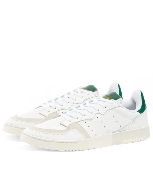 adidas White And Collegiate Green Supercourt Shoes for | Lyst