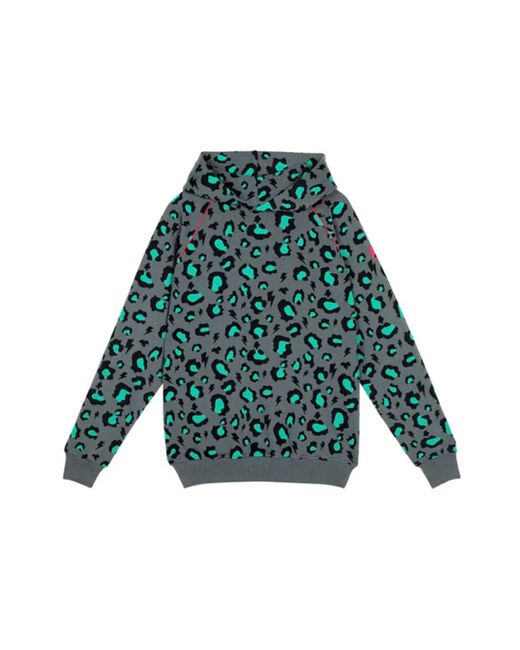 Scamp & Dude : Grey With Green Snow Leopard Hoodie