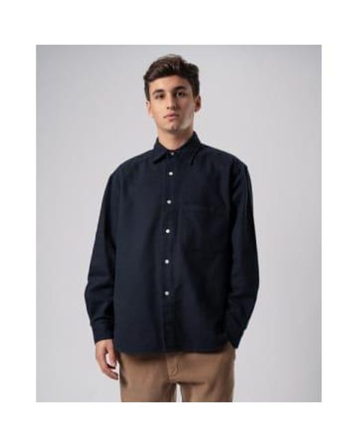La Paz Blue Dark Navy Carvalho baggy Oversized Shirt M for men