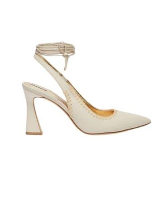 Marella White Sling Back Ankle Tie Shoe 6