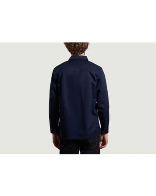 M.C. OVERALLS Blue Oversize Shirt With Pocket for men