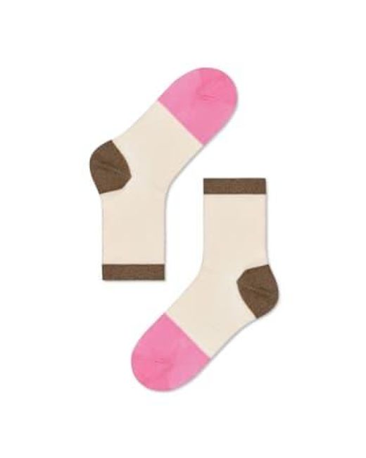 Calcetines tobillo liza Happy Socks de hombre de color Pink