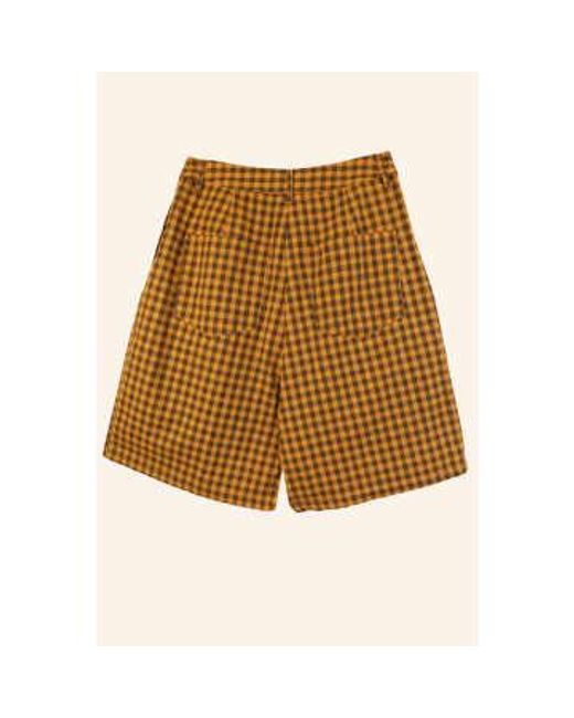 Meadows Natural Sanne Shorts Toffee Gingham