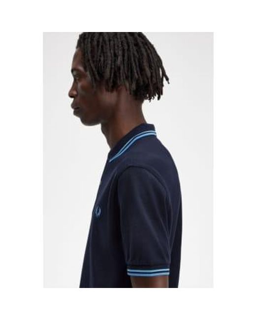Slim Fit Twin Tipped Polo Navy, Soft Blue & Twilight Blue Fred Perry de hombre