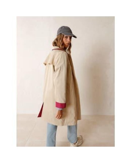 Indi & Cold White Ecru Reversible Julen Trench Raincoat Size Xs