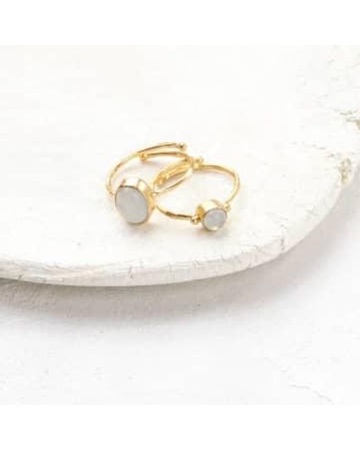 A Beautiful Story Metallic Ring Visionary Moonstone Sustainable & Fairtrade Choice