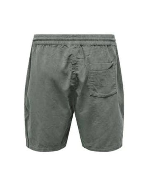 Only And Sons Alfi Relax Cord Shorts di Only & Sons in Gray da Uomo