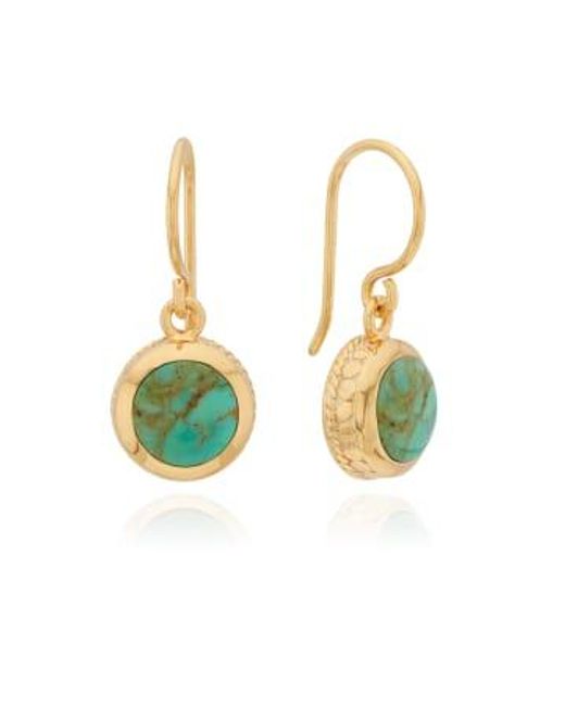 Anna Beck Green Turquoise Drop Earrings Plated /