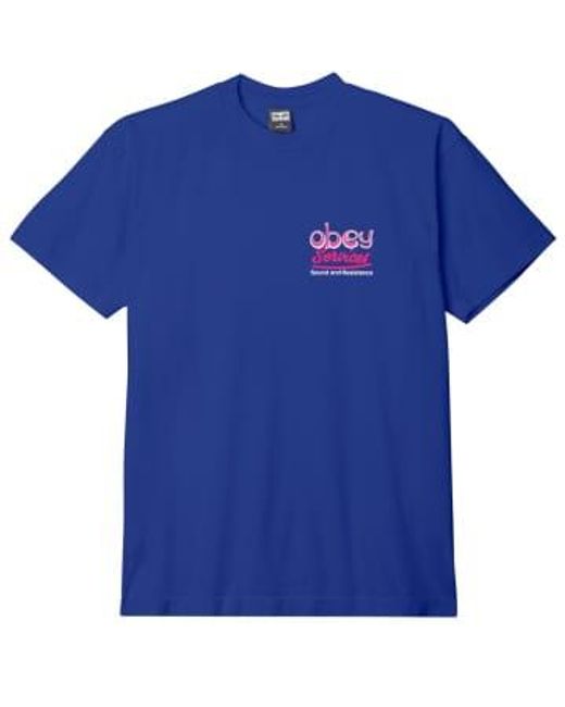Obey Blue T-shirt Break Tal Bleu S for men