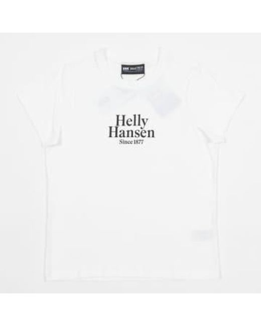 Womens Core Graphic T Shirt In di Helly Hansen in White
