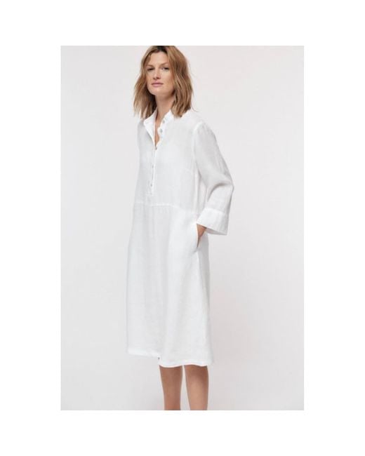Lanius Bio -Leinen -Tunika -Kleid in Weiß | Lyst DE