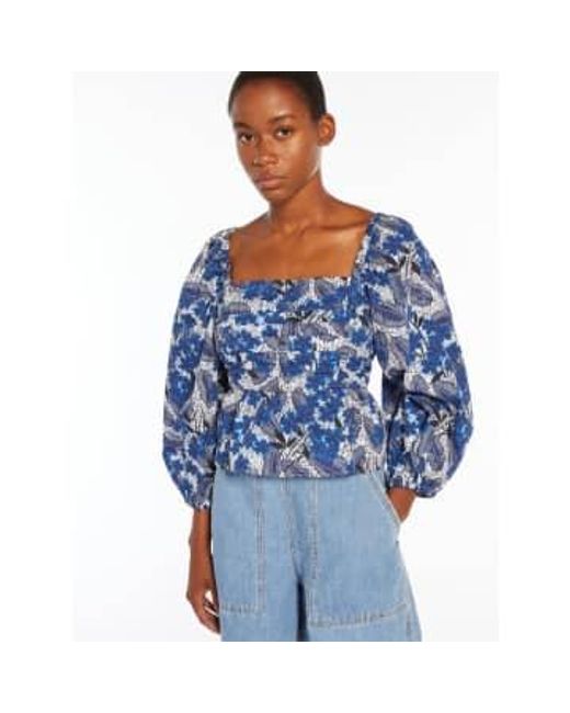 New Arrivals Blue Maxmara Weekend Palpiti Ivory Ruched Top