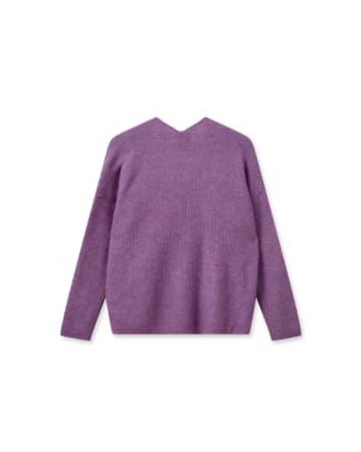 Mos Mosh Purple Iris Orchid Thora V Neck Knitted Sweater M