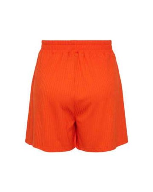 Pieces Orange Pckylie Tangerine Tango Shorts