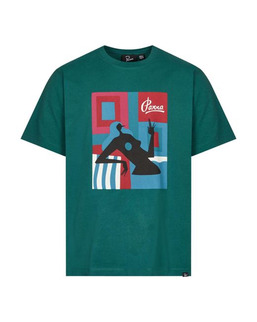 by Parra Pine Green Hot Springs T Shirt for men