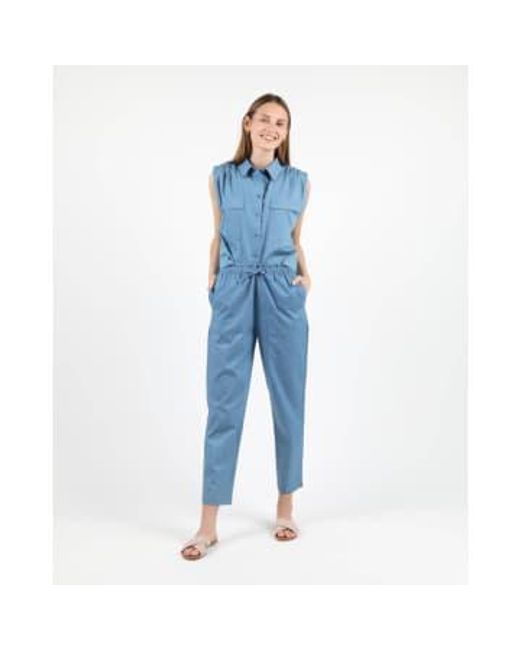 Lou Chambray Paper Bag Easy Trousers di Wemoto in Blue