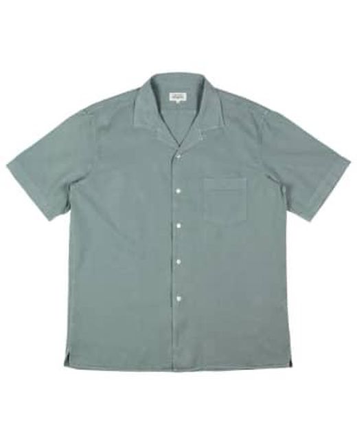 Hartford Blue Palm Mc Pat Blend Shirt Faded for men