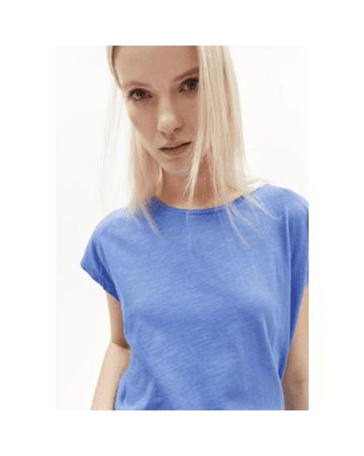 ARMEDANGELS Blue Oneliaa T-shirt Bloom Xs