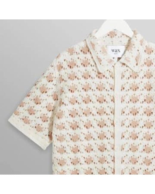 Wax London Natural Porto Shirt Splash Crochet Ecru S for men