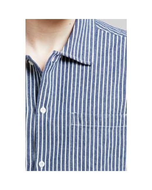 Camisa trabajo brantevik brantevik stripe Dedicated de hombre de color Blue