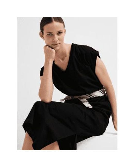SELECTED Black Essential V-neck Ankle Dress Xs