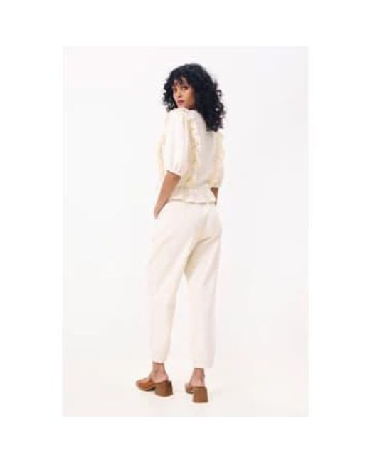 FRNCH White Louanne Creme Blouse