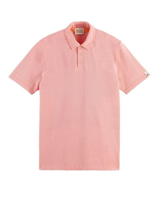 Pelagisch Kenmerkend vervaldatum Scotch & Soda Pink Cotton Two-tone Pique Polo Shirt for Men | Lyst