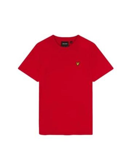 Lyle & Scott Red Ts400vog Plain T Shirt for men