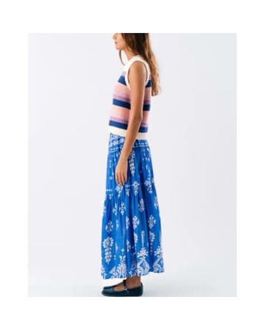 Lolly's Laundry Blue Sunset Maxi Skirt Cotton