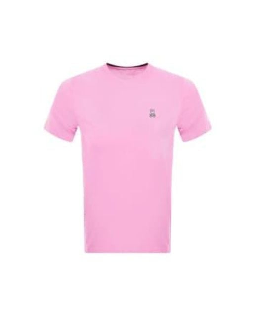Camiseta clásica con cuello redondo en color lavanda pastel Psycho Bunny de hombre de color Pink