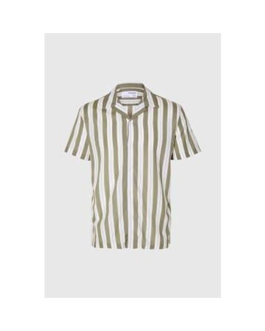 Vetiver Stripes Reg Air Camiseta SELECTED de hombre de color White