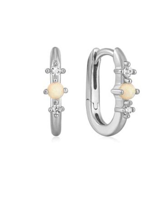 Ania Haie Metallic Kyoto Opal Oval huggie Hoop Earrings
