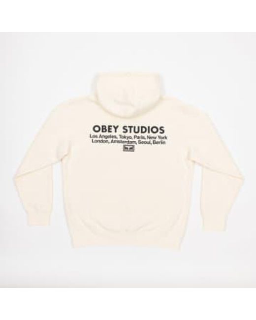 Sweat à capuche studios en blanc off Obey pour homme en coloris Natural