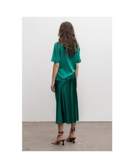 Ahlvar Green Hana Satin Skirt Emerald Xsmall