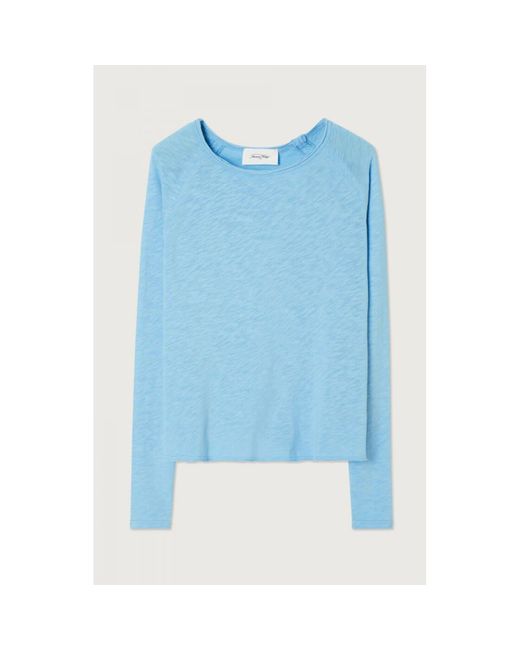 American Vintage Blue Frozen Vintage Long Sleeves Sonoma T Shirt