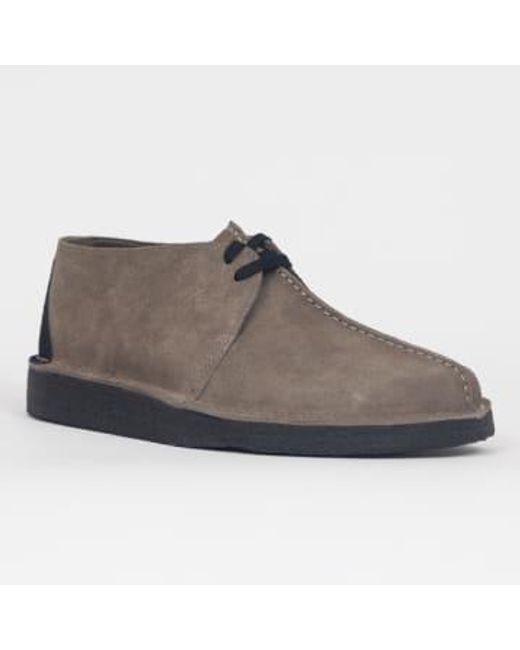 Clarks Gray Desert Trek Shoes In Dark 10 Uk for men