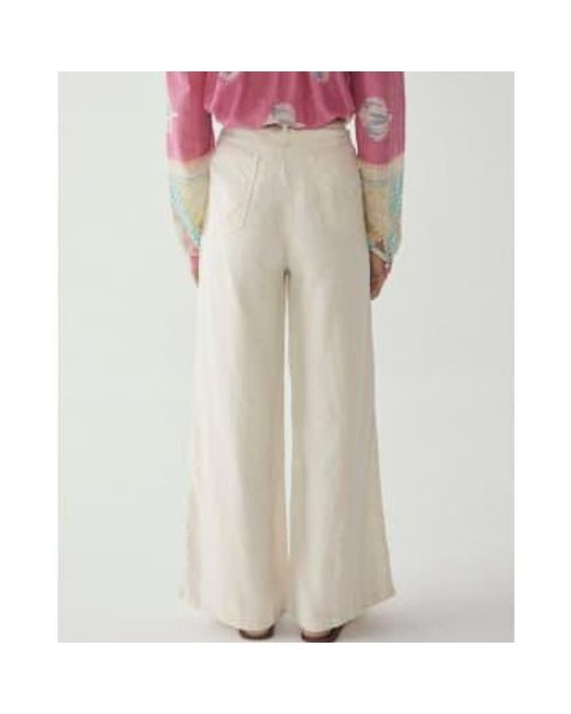 Pantalones lino marisa blanco MAISON HOTEL de color Pink