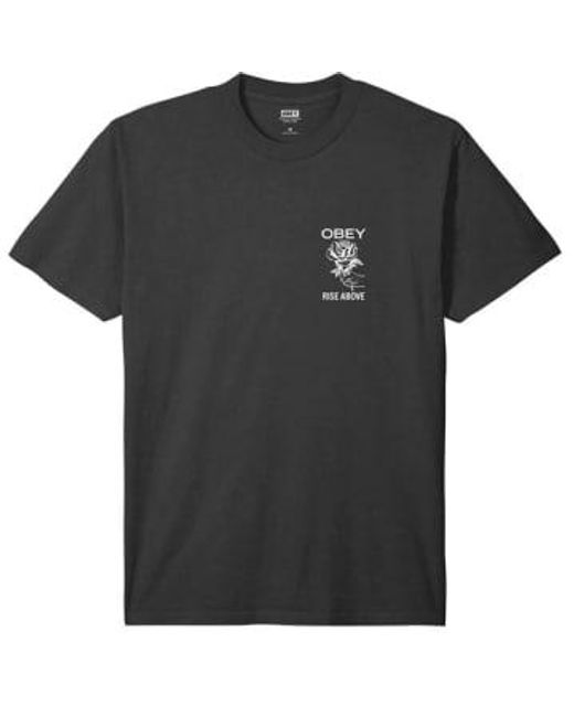 Rise au-ssus du t-shirt Obey pour homme en coloris Black