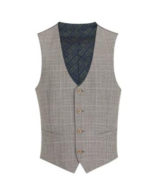 Remus Uomo Gray Matteo Prince Of Wales Check Suit Waistcoat 38 for men