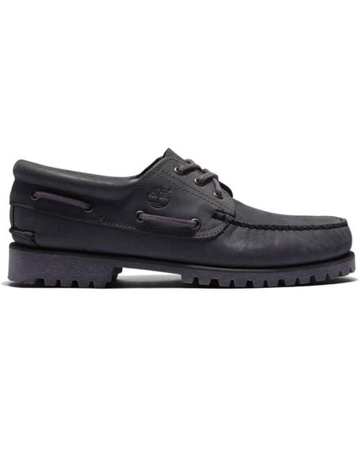 Timberland 3-eye Lug Handsewn Boat Shoe in Black for Men | Lyst