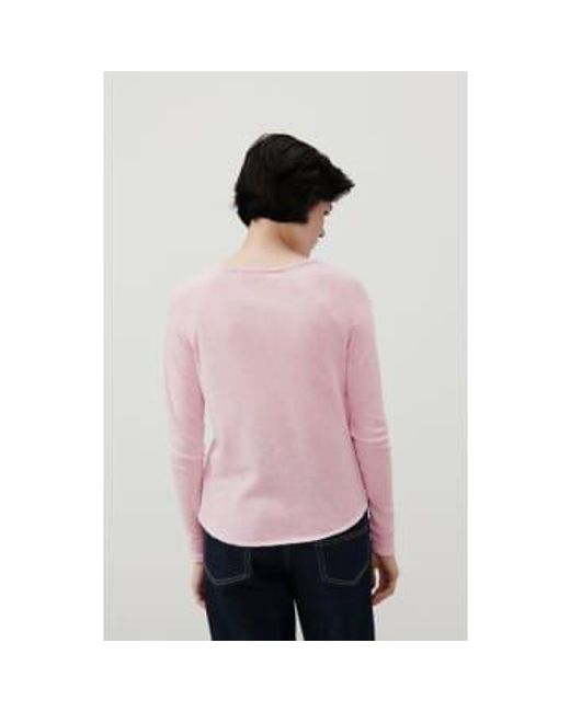 American Vintage Pink Vintage Marshmallow Sonoma Long Sleeved S T Shirt