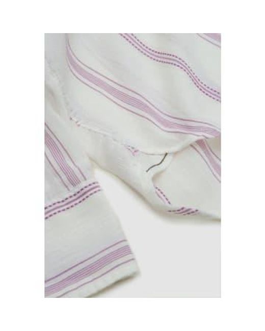 Square Pocket Shirt Ecrulilac Hendrix Curry Stripe di Universal Works in White da Uomo