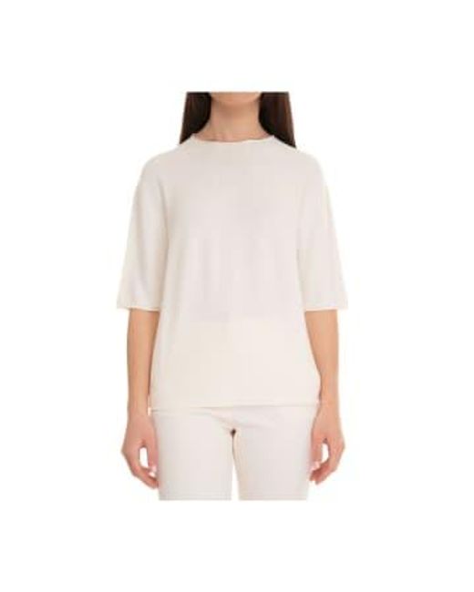 Boss White C Flamber Crewneck 1/2 Sleeve Top Size: S, Col: Off S