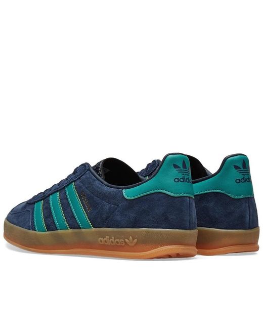 Adidas gazelle top indoor navy green