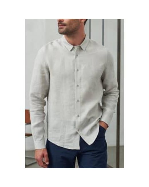 About Companions Gray Reed Linen Simon Shirt Light / S for men