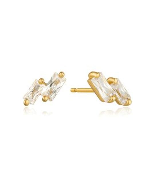 Ania Haie Metallic Glow Stud Earrings Silver / Cubic Zirconia