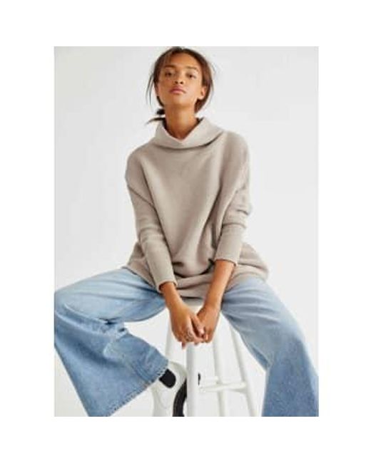 Free People Ottoman Slouchy Tunic Jumper in Gray Lyst