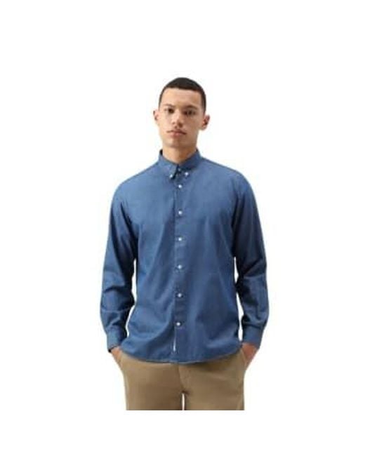Woolrich Blue Classic Chambray Shirt Light S for men
